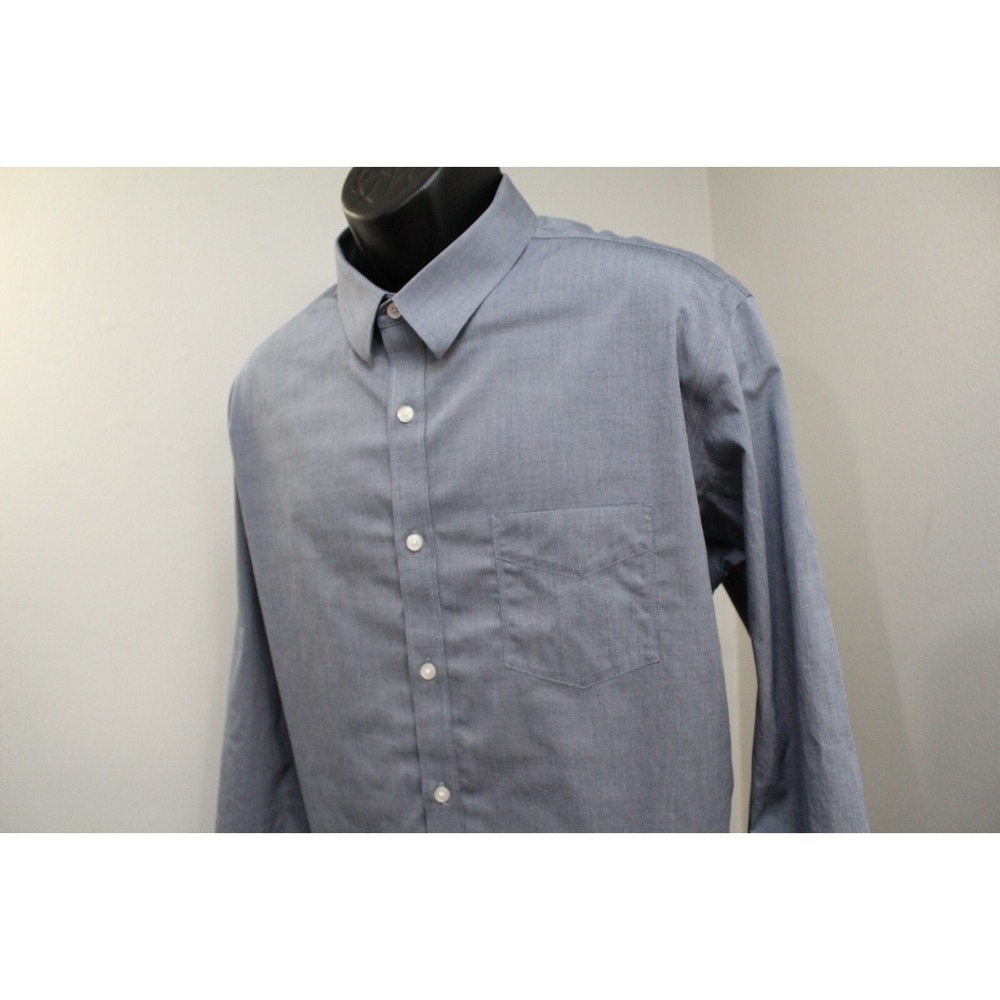 UNTUCKit Dress Shirt Blue Wrinkle Free Long Sleeve Button Up Mens Size 2XL XXL